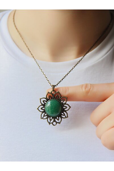 esha قلادة نسائية من الحجر الطبيعي العقيق الأخضر الأحجار الكريمة الطبيعية مع ...