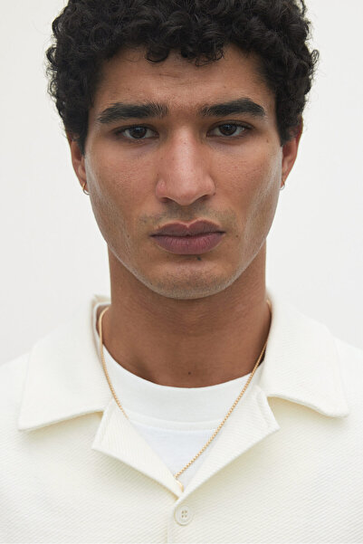 H&M Tüylü Erkek Yaka Gömlek Loose Fit