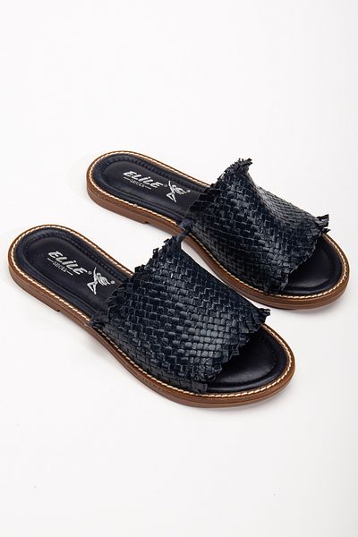 Elile Shoes Genuine Leather Knitted Slippers from Size 35 to Size 41-42-43-44