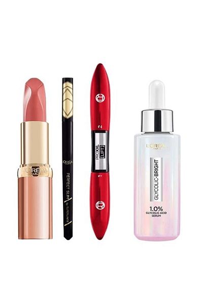 L'Oreal Paris Σετ Μακιγιάζ 4 Καλλυντικά, Loreal, Κραγιόν, Μάσκαρα, Eyeliner, Ορός Προσώπου