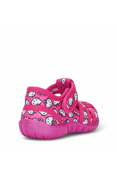 Hello Kitty 588 Ortopedik Kız Çocuk Fuşya Kaymaz Taban Kreş & Ev Ayakkabısı Panduf