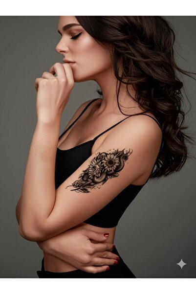 GLANZEND Gerçek Dövme Görünümlü Papatya Yılan Modelli 3 Boyutlu Tattoo