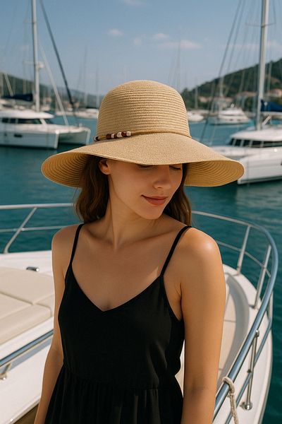 LAGRANZE Women's Wide Brim Straw Hat Summer Hat