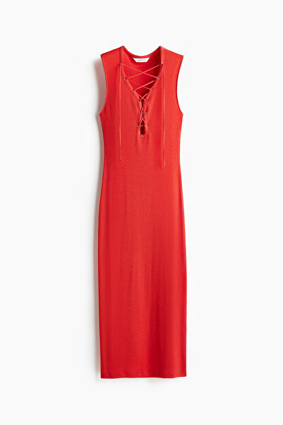 H&M Bağcıklı ve Ribanalı Elbise