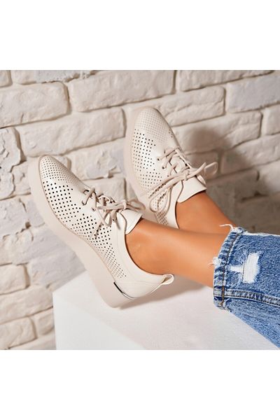 Joana Women's casual shoes Beige made of ecological leather Jenin