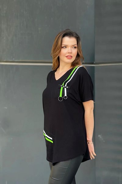 aytemas Asymmetrical Stripe Detailed Blouse
