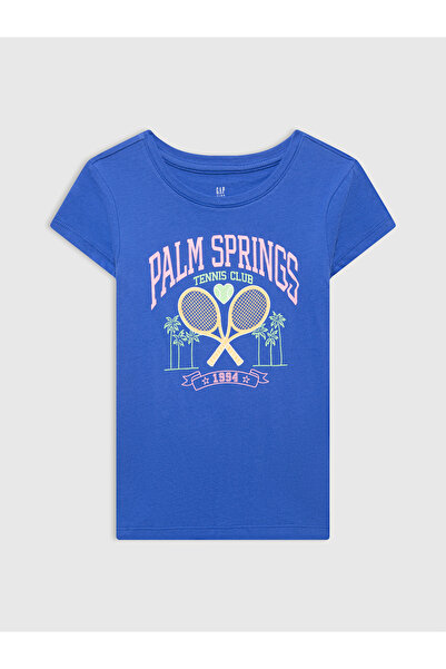 GAP Kız Çocuk Mavi Gap Logo T-Shirt
