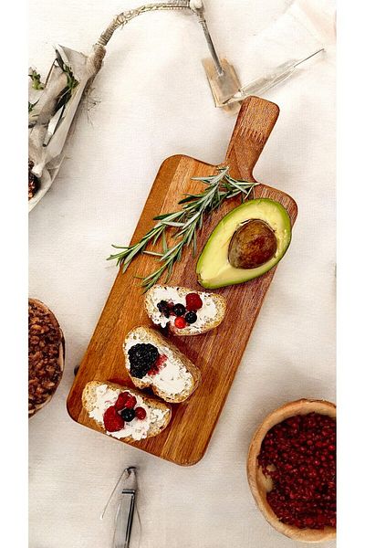 CHANCE GİFT Wooden Cheese Presentation Plate Stand Wooden Serving Plate Marble Footed Large Size Wooden Presentation Rack
