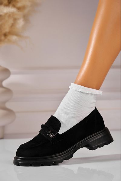 Joana Women's Casual Black Shoes Made of Eco-Suede Leather Jalicia2
