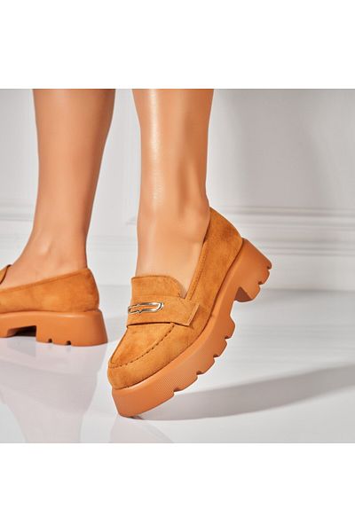 Joana Women's Casual Shoes Camel Made of Eco-Suede Leather Kristine