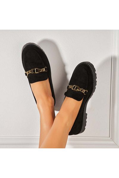 Joana Women's Casual Shoes Black Suede Navya