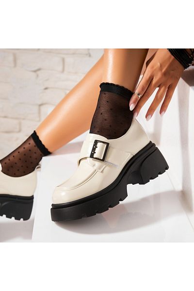 Joana Women's casual shoes Beige made of Nyeli ecological leather