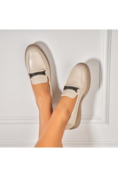Joana Women's casual shoes Beige made of ecological leather Yohan