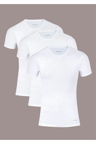 Pierre Cardin Men's 3 Pieces Short Sleeve O Neck 100% Cotton T-Shirt