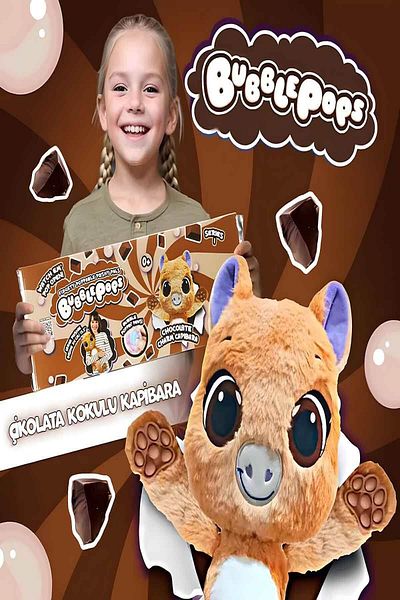 PopŞeker Bubble Pops Chocolate Charm Capibara: the Inflatable Plush Capibara That Fills Your Home with Its Fragrance!