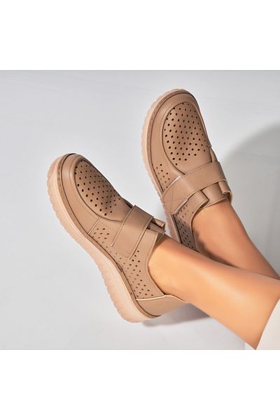 Joana Women's casual Khaki shoes made of Nayali Eco-leather
