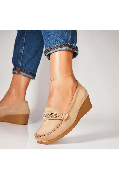 Joana Women's casual shoes in Khaki made of Matla Eco-Suede Leather