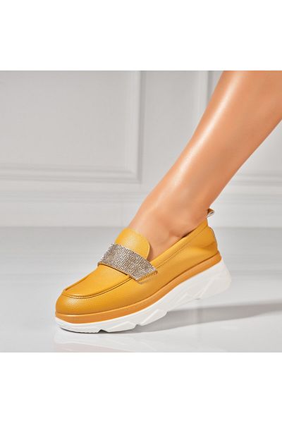 Joana Women's Casual Shoes Yellow Made of Akai Eco-Leather