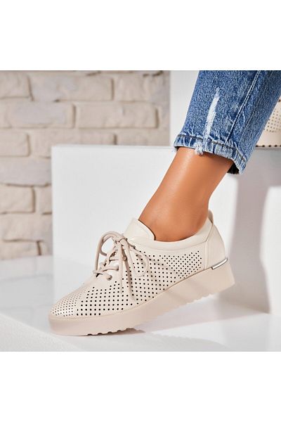 Joana Women's casual shoes Beige made of ecological leather Jenin