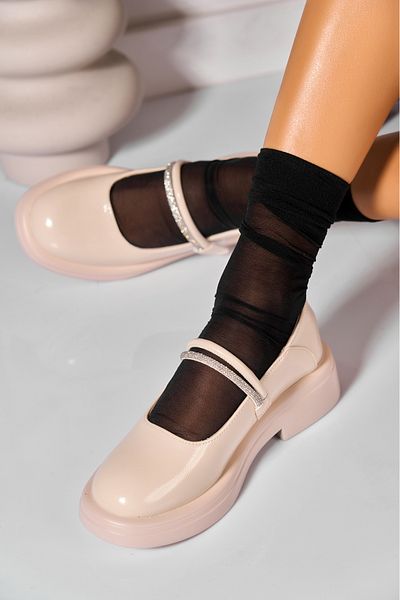 Joana Women's Casual Shoes Beige Patent Leather Kenzey3