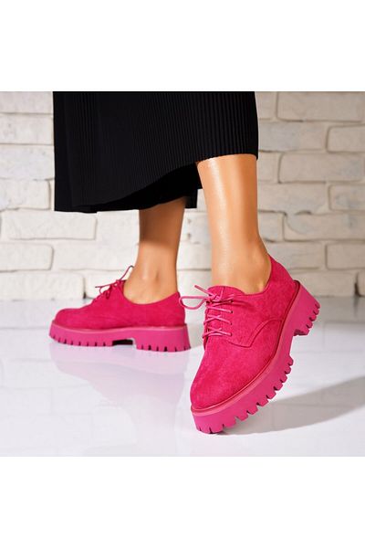 Joana Women's Casual Shoes Fuchsia Made of Eco-Suede Leather Anaiz