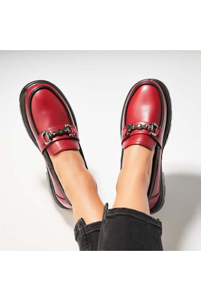 Joana Pantofi dama casual Bordo din Piele Ecologica Lyddie