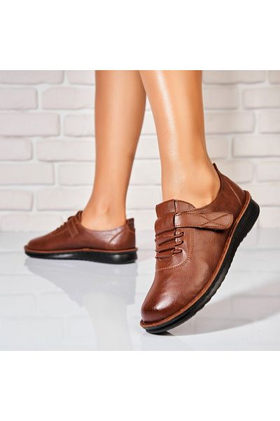 Joana Women's casual shoes Camel made of Odette Eco-leather