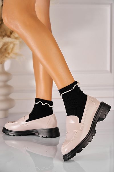 Joana Women's casual shoes Beige made of ecological leather Yeily