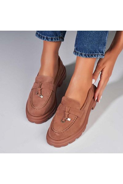 Joana Women's casual Khaki shoes made of Sanvi Eco-Suede Leather