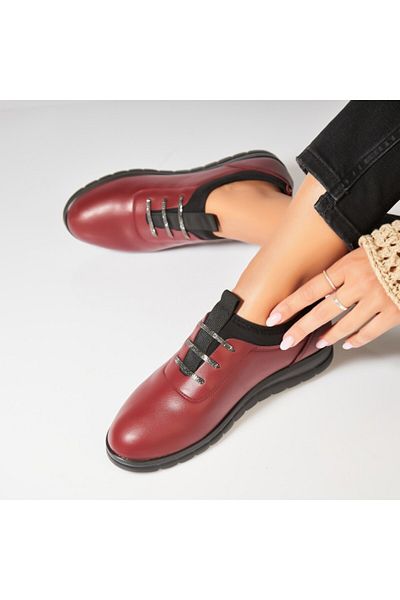 Joana Pantofi dama casual Bordo din Piele Ecologica Sharvi
