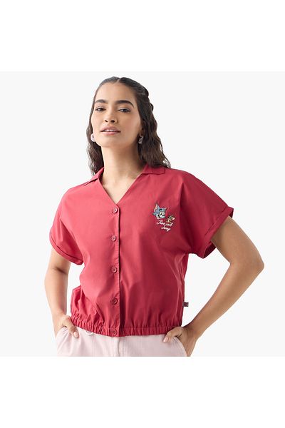 SP Characters Tom and Jerry Embroidered Shirt with Elasticated Hem