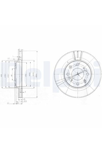DELPHİ Disc de frână pentru Haval (240-4)-(HONDA JAZZ 2002/2008/CITY 2005/201...