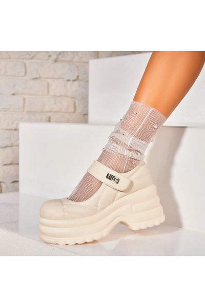 Joana Women's casual shoes Beige made of ecological leather Luffy