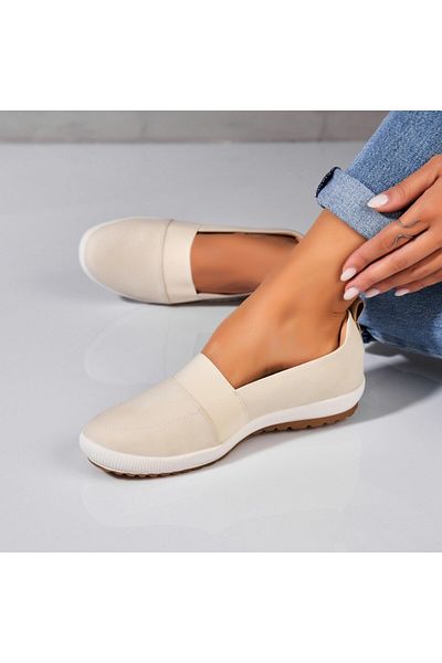 Joana Women's casual shoes in beige made of ecological leather Olesia