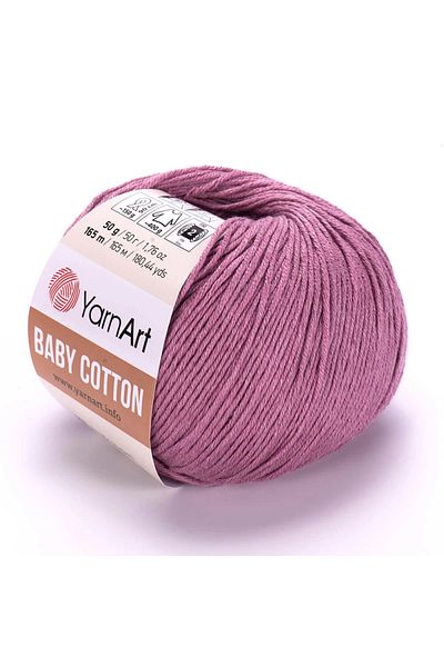 Yarnart Baby Cotton - Baby Hand Knitted Floss Dusty Rose-419