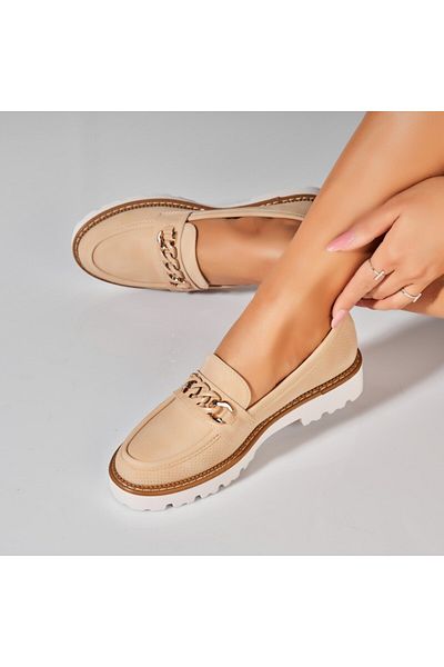 Joana Women's casual Khaki shoes made of Kamari Eco-leather