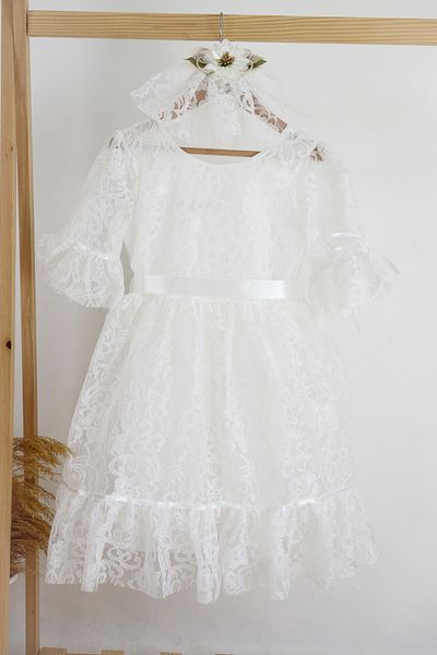 Şenkız Rochie model prințesă din dantelă cu cataramă pentru fetiță pentru sărbătoare, petrecere de aniversare și rochie pentru ocazii speciale