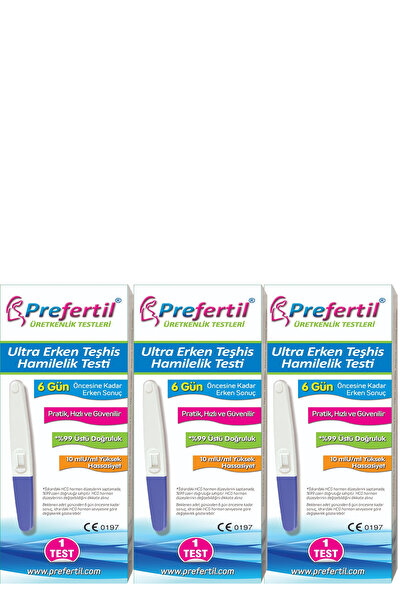Prefertil Ultra Erken Gebelik/hamilelik Testi - [ 3 Kutu = 3 Adet ] - Yeni !