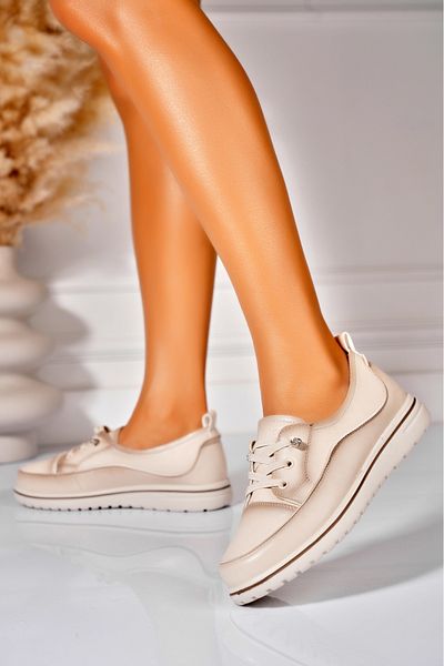 Joana Women's casual shoes Beige made of Talisa Ecological Leather