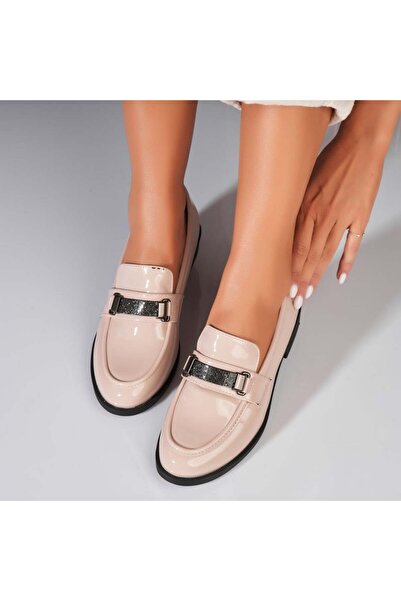 Joana Γυναικεία casual παπούτσια μπεζ από οικολογικό λουστρίνι Mireya