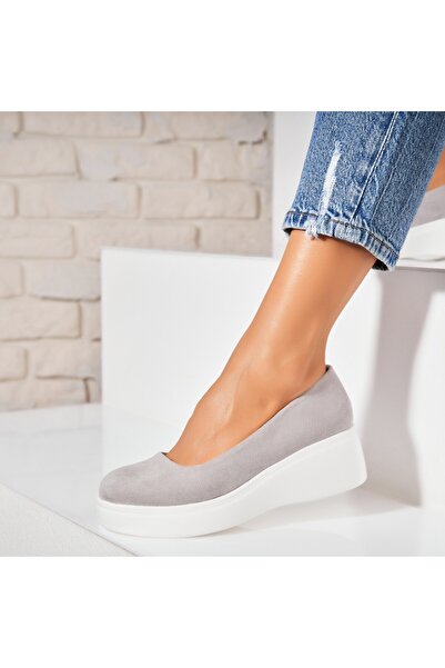 Joana Γυναικεία casual παπούτσια σε γκρι σουέτ Zira