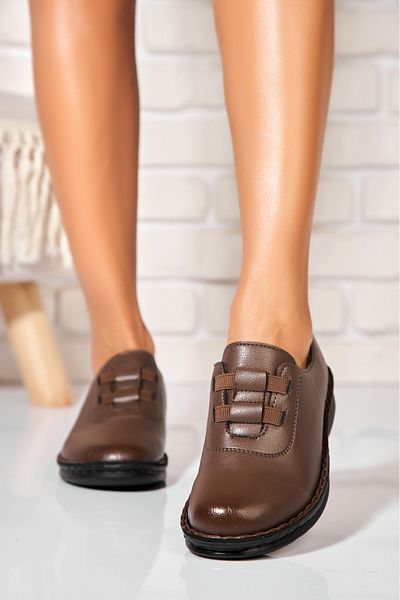 Joana Women's casual Khaki shoes made of Emilia Eco-leather