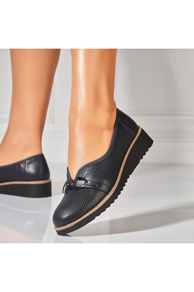 Joana Women's Casual Shoes Navy Blue Made of Della Eco-Leather
