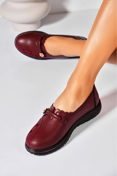 Joana Pantofi dama casual Bordo din Piele Ecologica Julena