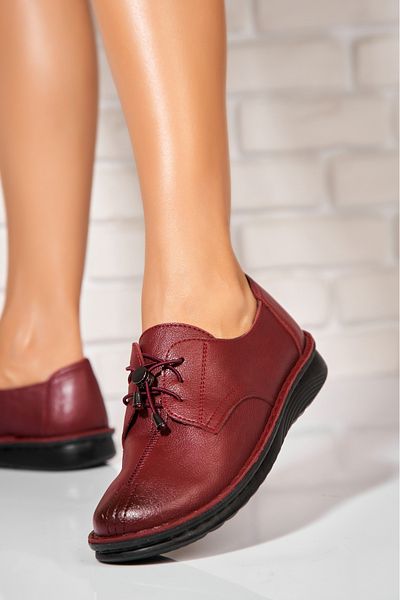 Joana Pantofi dama casual Bordo din Piele Ecologica Amara