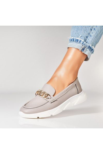 Joana Women's Casual Shoes Grey Made of Eula Ecological Leather