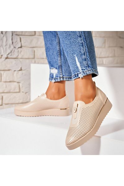 Joana Women's casual shoes Beige made of Sira Ecological Leather