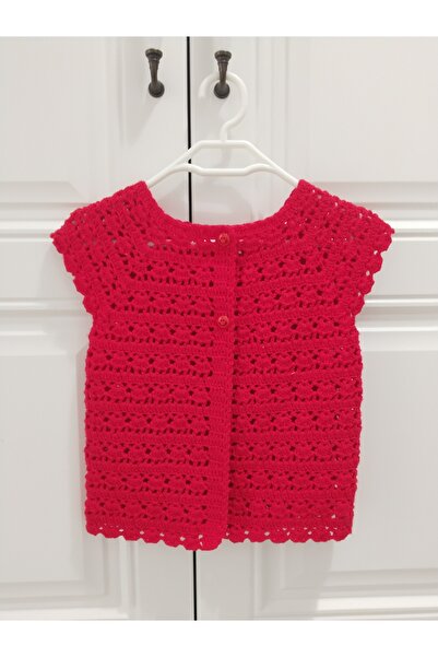 8 Ekim Tasarım Atölyesi 12_18 Months Red Knitted Style Baby Vest