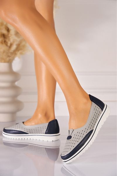 Joana Pantofi dama casual Gri din Piele Ecologica Adelina