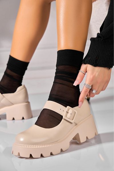 Joana Women's casual shoes Beige made of ecological leather Jolia